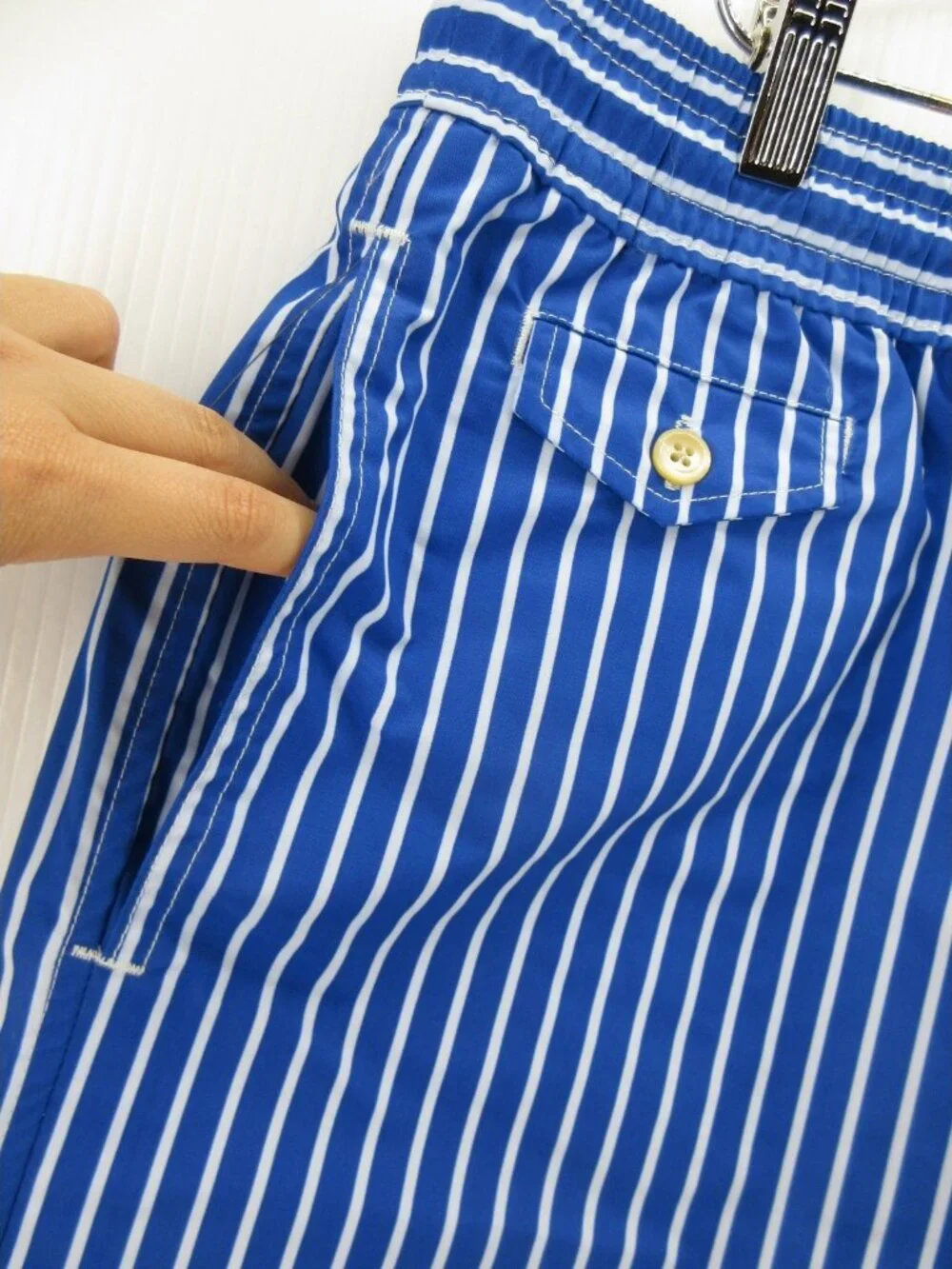 Polo Ralph Lauren Swim Shorts 2XB Big Bathing Suit Striped Red Pony